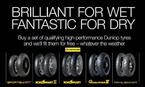 £30 off a pair of Dunlop motorcycle tyr