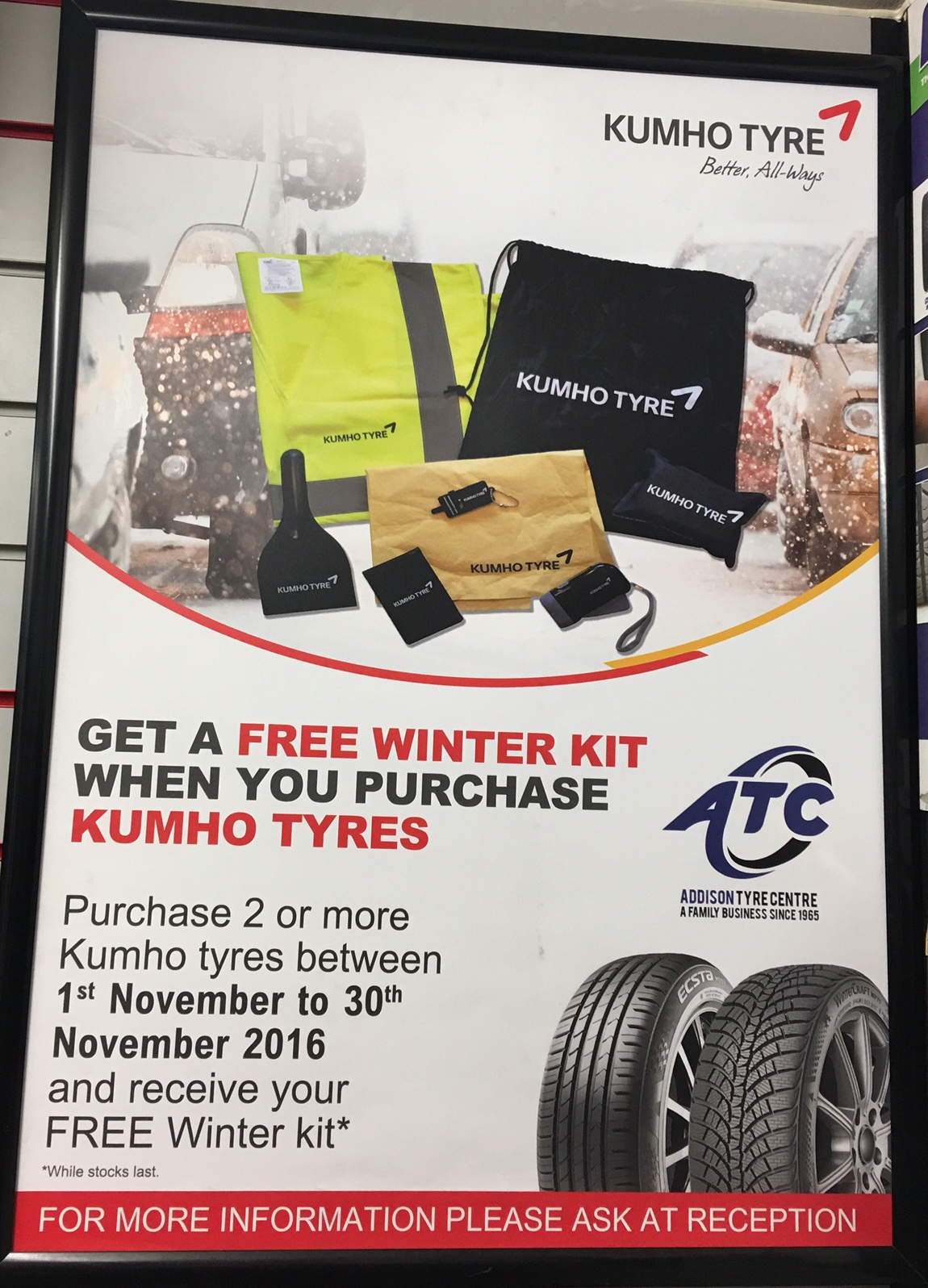 Kumho free winter kit while stocks last 