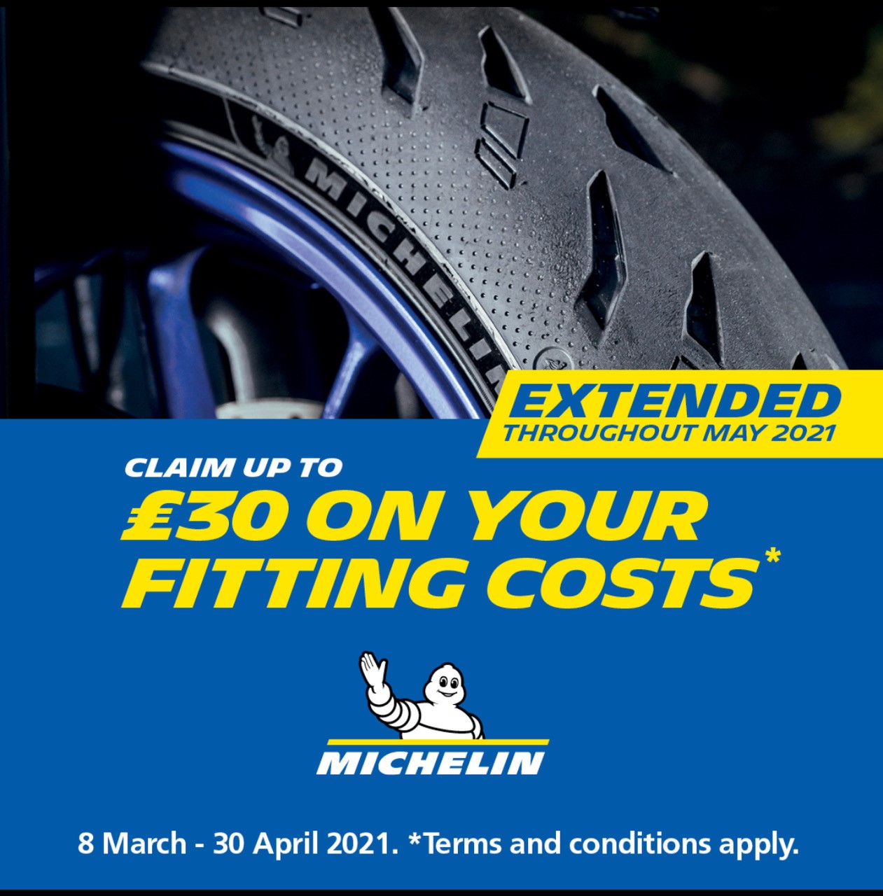 Save £30 with Michelin motorcycle tyres