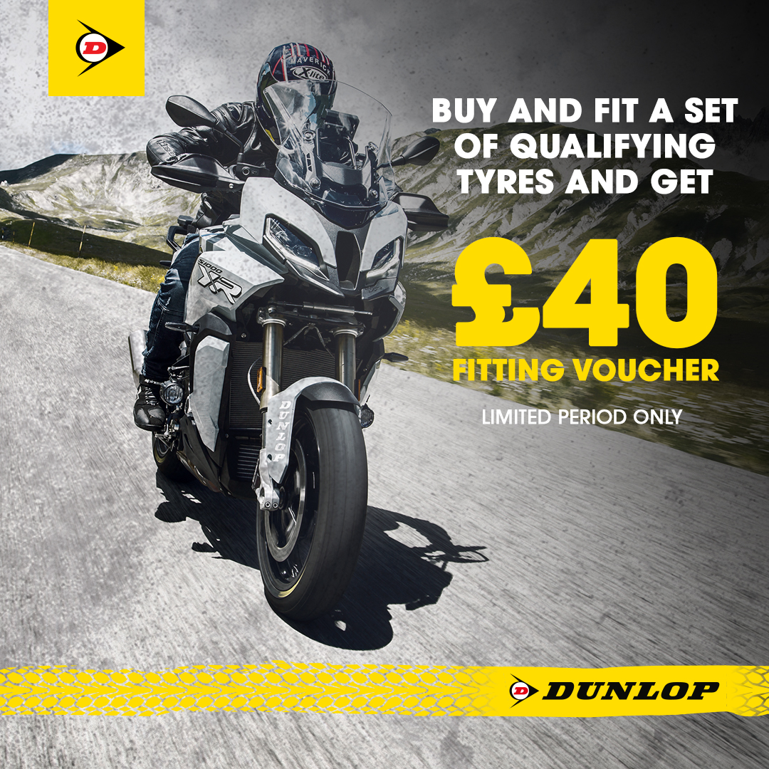 Get £40 off a pair of Dunlop motorcycle