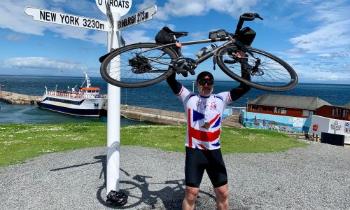 Jason Addison has cycled over 1040 miles