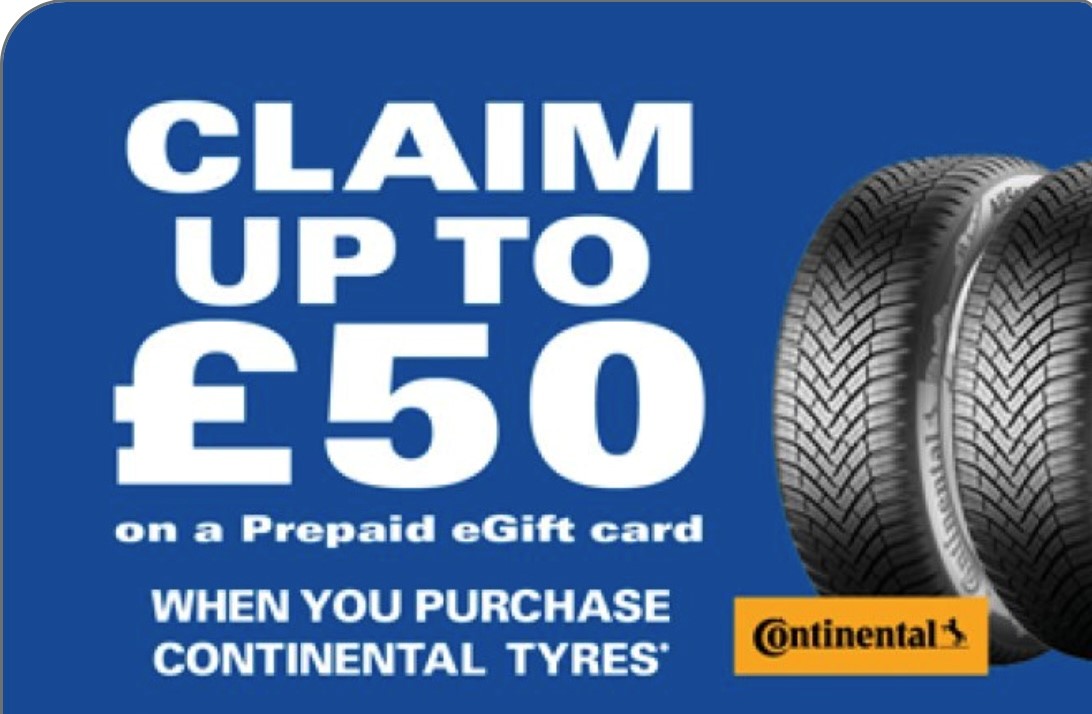 Purchase Continental Tyres & Claim 