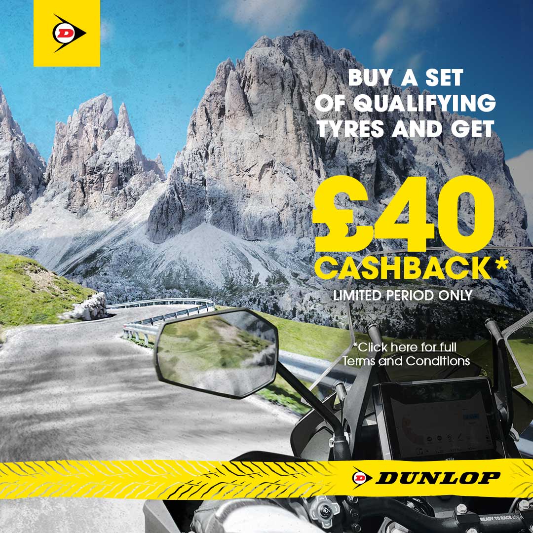 £40 off pair of Dunlop motorcycle tyres